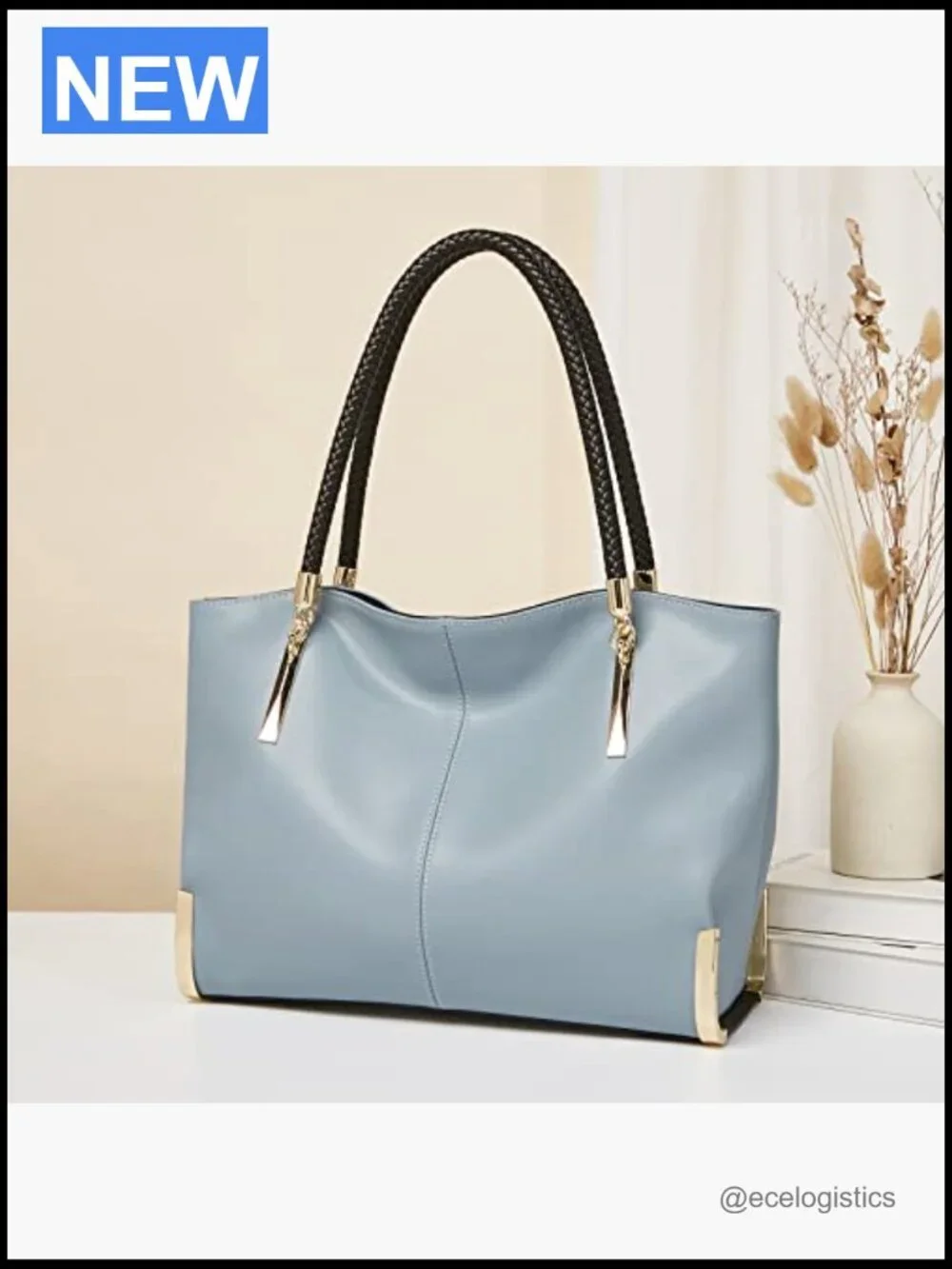 Genuine Leather Large Tote Bag, Women's Shoulder Handbag Minimalist